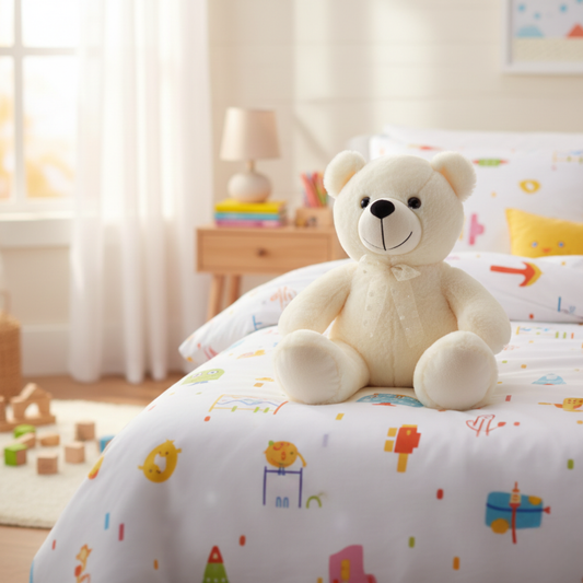 CLASSIC WHITE TEDDY BEAR - 50 CMS