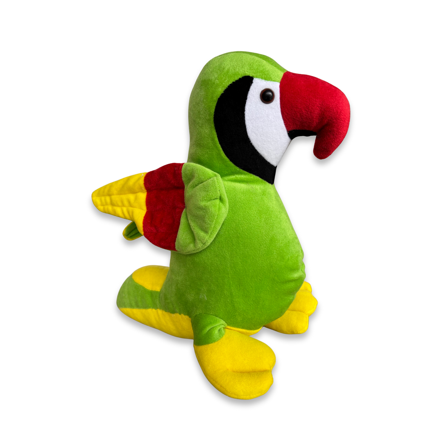 GREEN PARROT SOFT TOY WITH COLORFUL WINGS – 30 CM