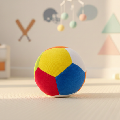 MULTICOLOUR SOFT PLUSH BALL WITH SOUND – 10CM
