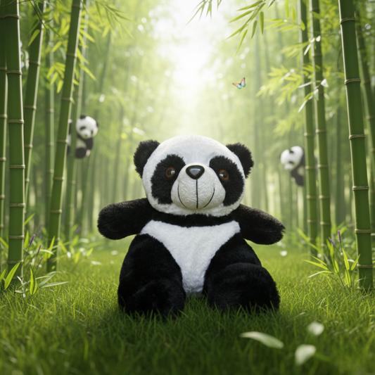 CUTE BLACK WHITE PANDA PLUSH TOY - 30 CMS