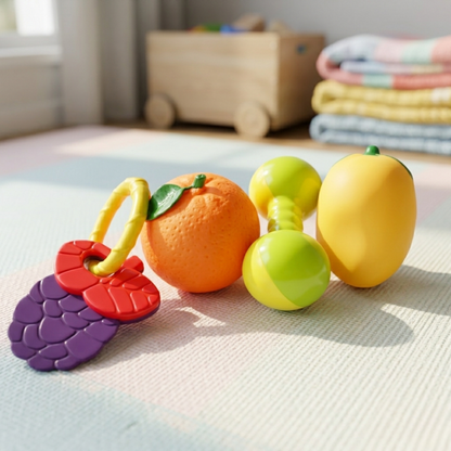 SQUEEZY FRUIT TEETHER TOY SET