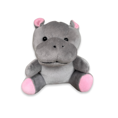 GREY HANGING HIPPO SOFT TOY - 15 CM