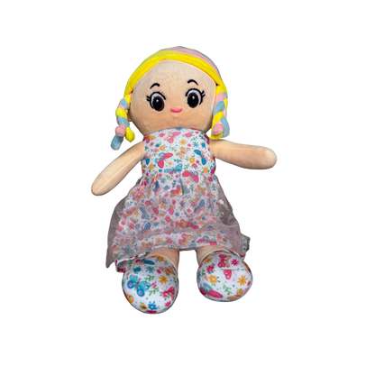 BUTTERFLY PRINT SOFT DOLL - 50 CMS