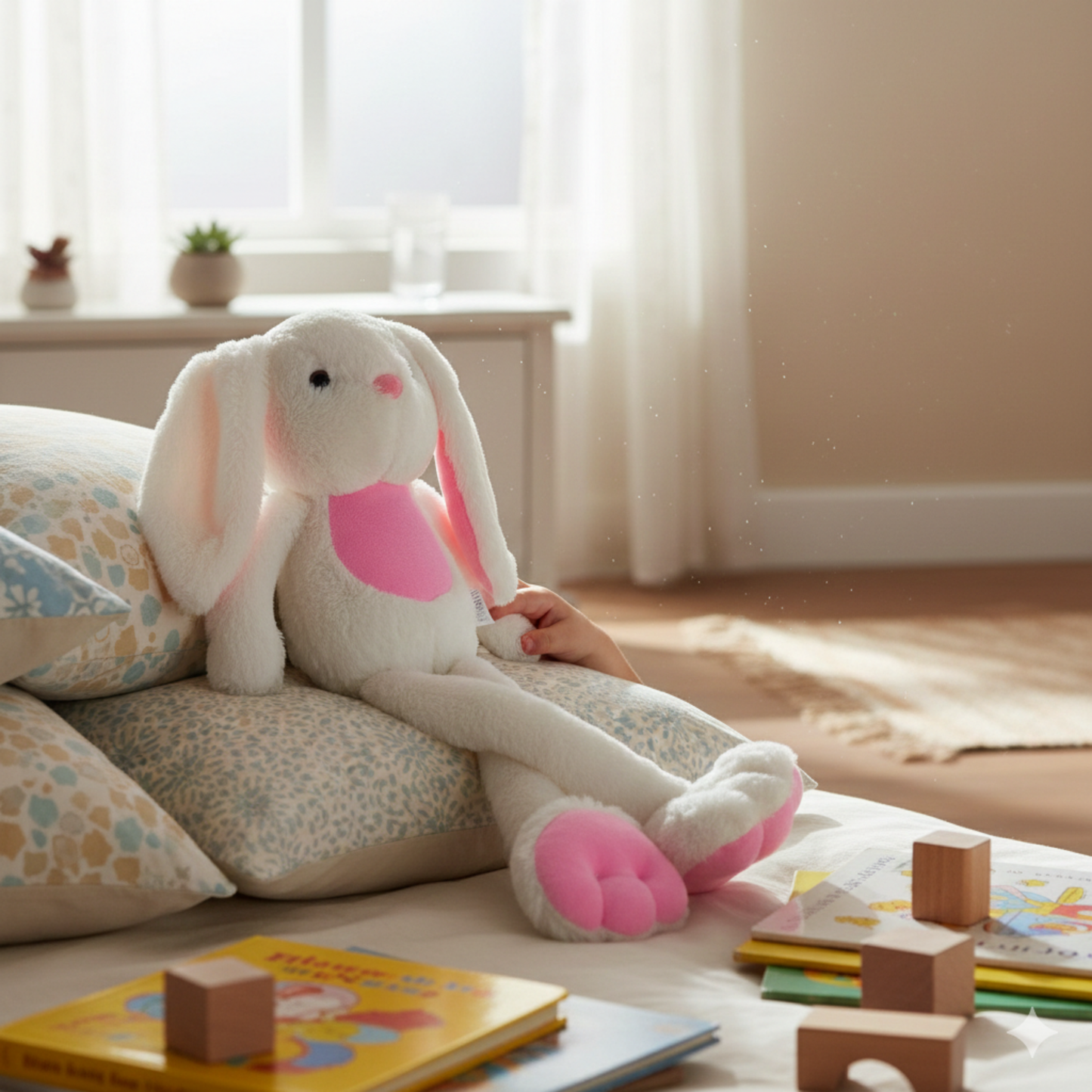 LONG LEGGED WHITE BUNNY SOFT TOY - 62 cm