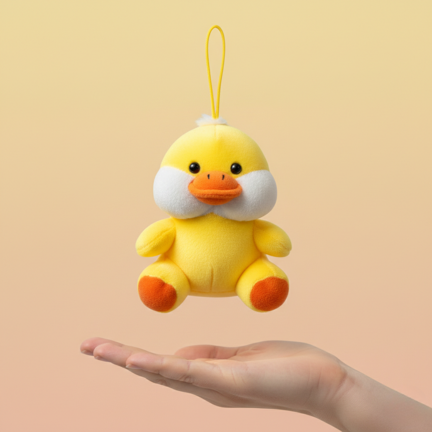 YELLOW HANGING DUCK SOFT TOY – 15 CM