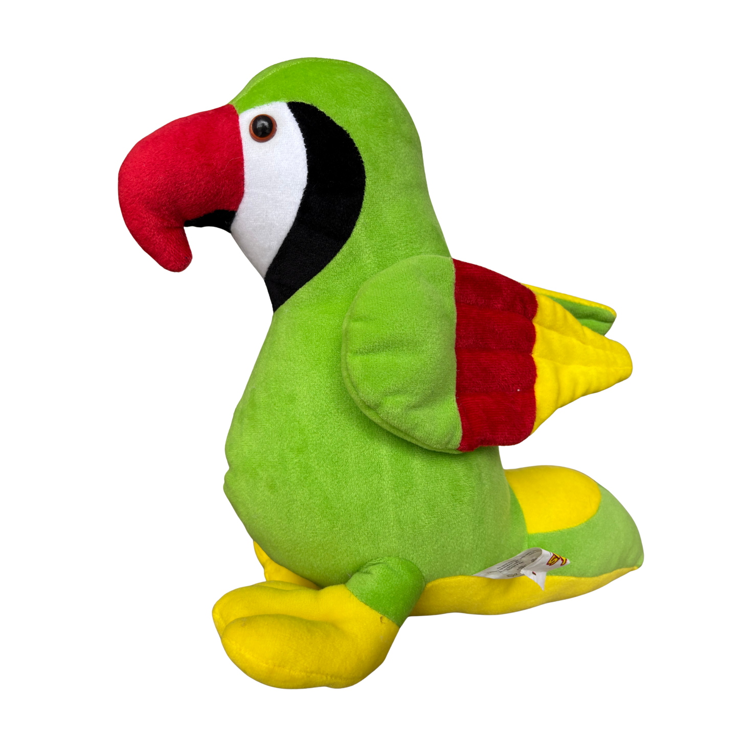 GREEN PARROT SOFT TOY WITH COLORFUL WINGS – 30 CM