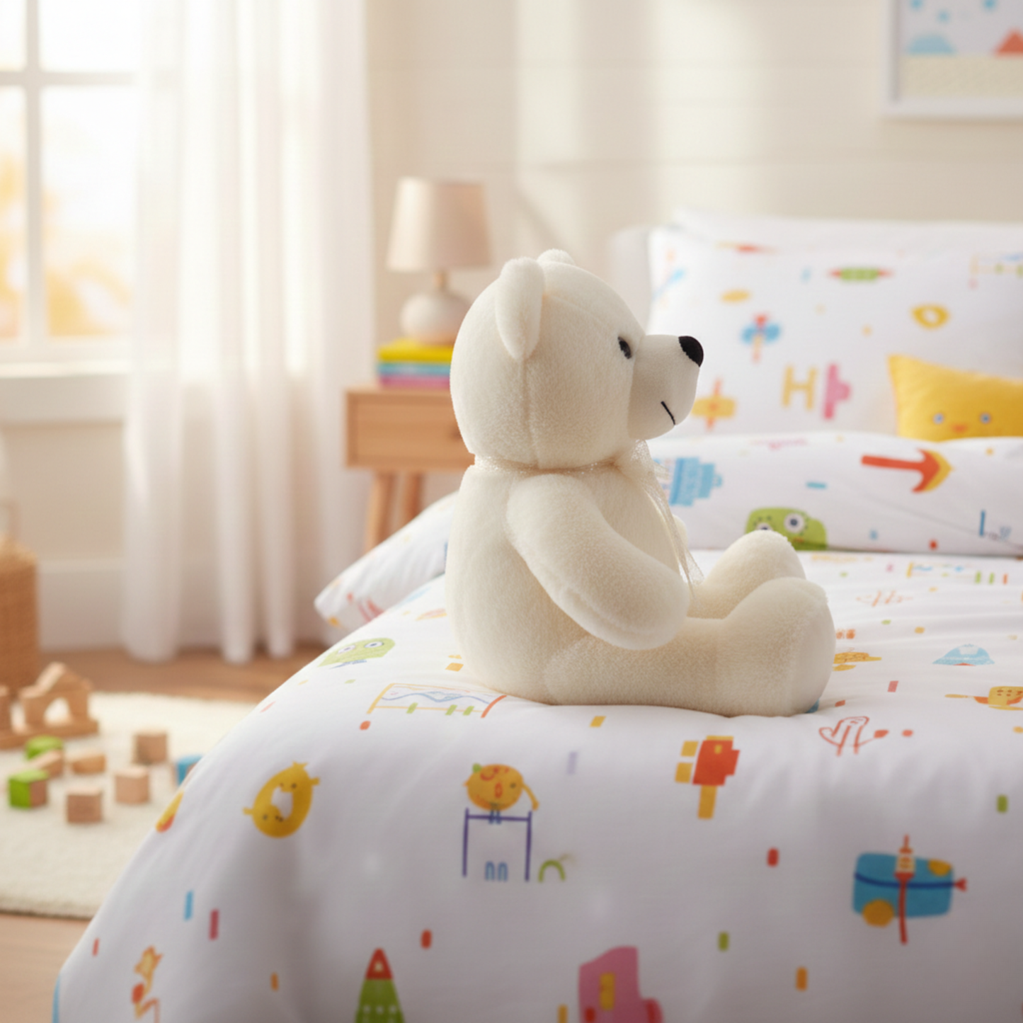 CLASSIC WHITE TEDDY BEAR - 50 CMS