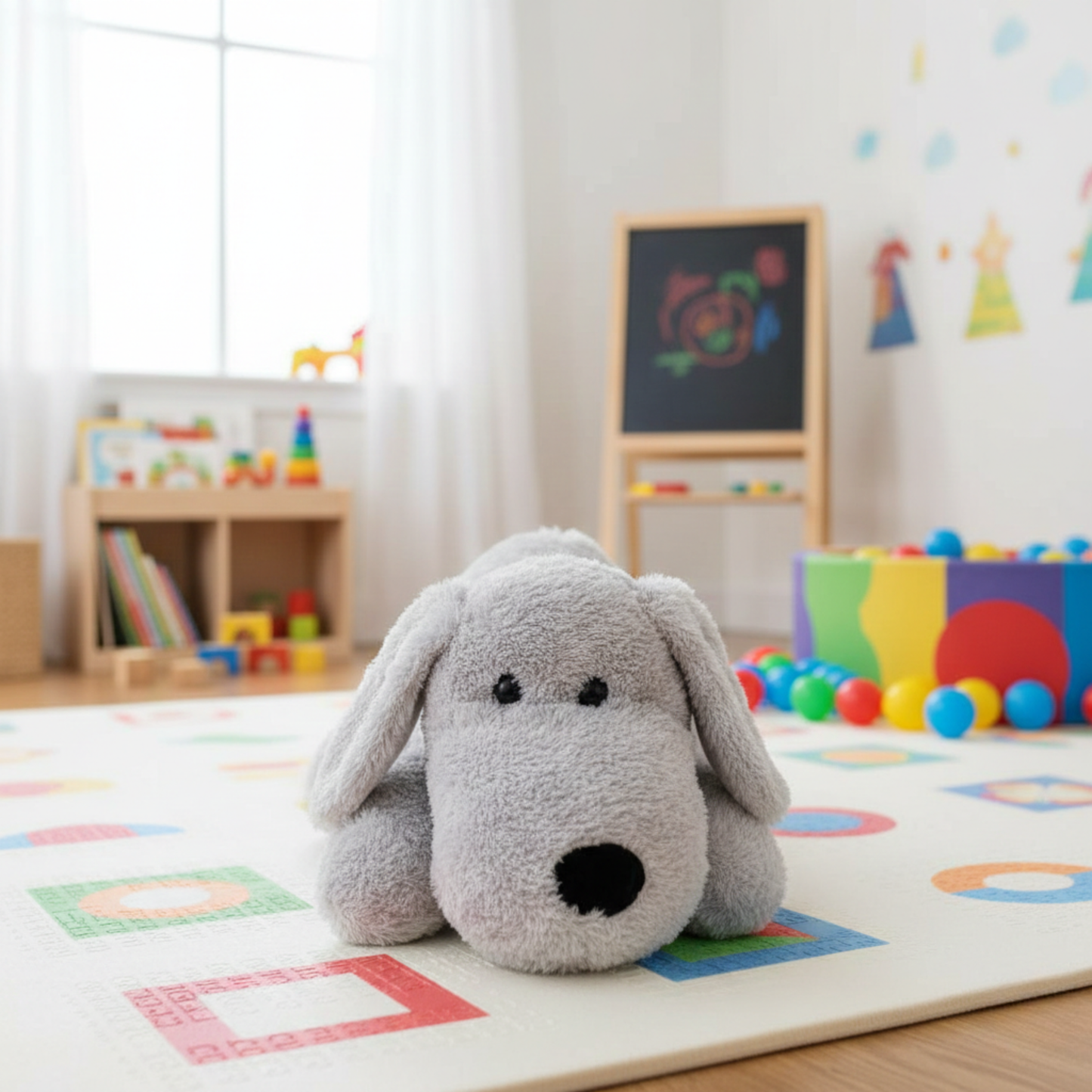 GREY FLOPPY DOG SOFT TOY – 40 CM