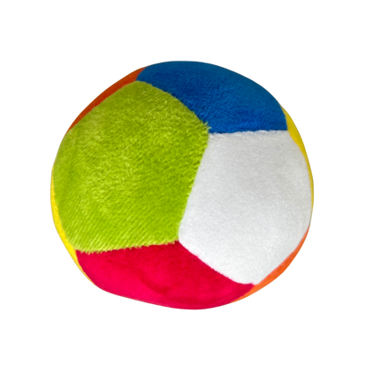 MULTICOLOUR SOFT PLUSH BALL WITH SOUND – 10CM