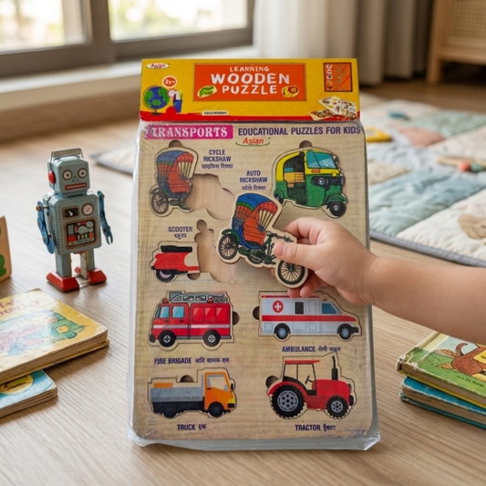 TRANSPORT WOODEN EDUCATIONAL PUZZLE FOR KIDS