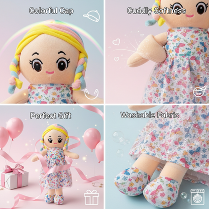 BUTTERFLY PRINT SOFT DOLL - 50 CMS