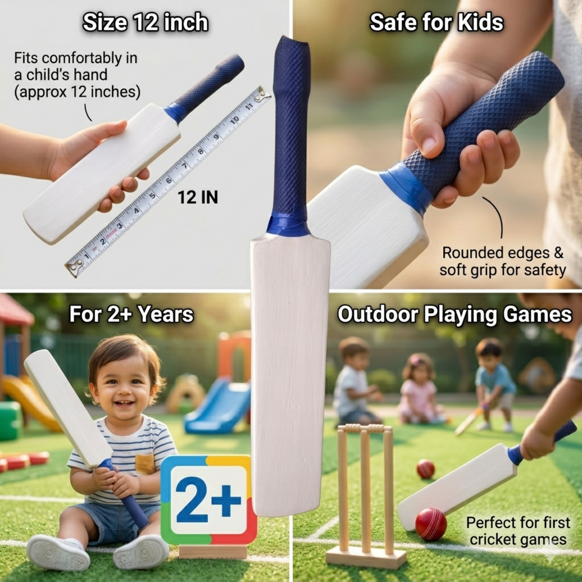 Wooden Cricket Bat - 12 inch