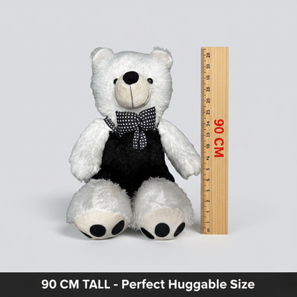 CLASSIC TEDDY BEAR WITH POLKA BOW - 52 CMS