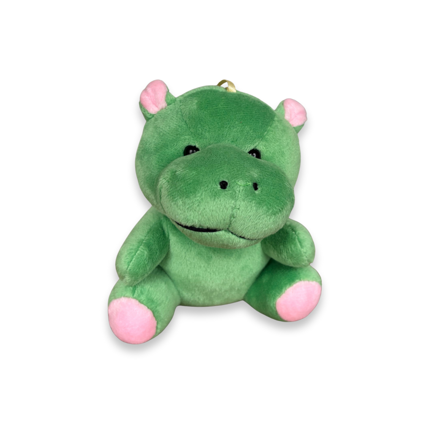 GREEN HIPPO HANGING SOFT TOY - 15 CMS