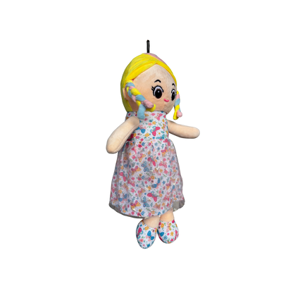 BUTTERFLY PRINT SOFT DOLL - 50 CMS