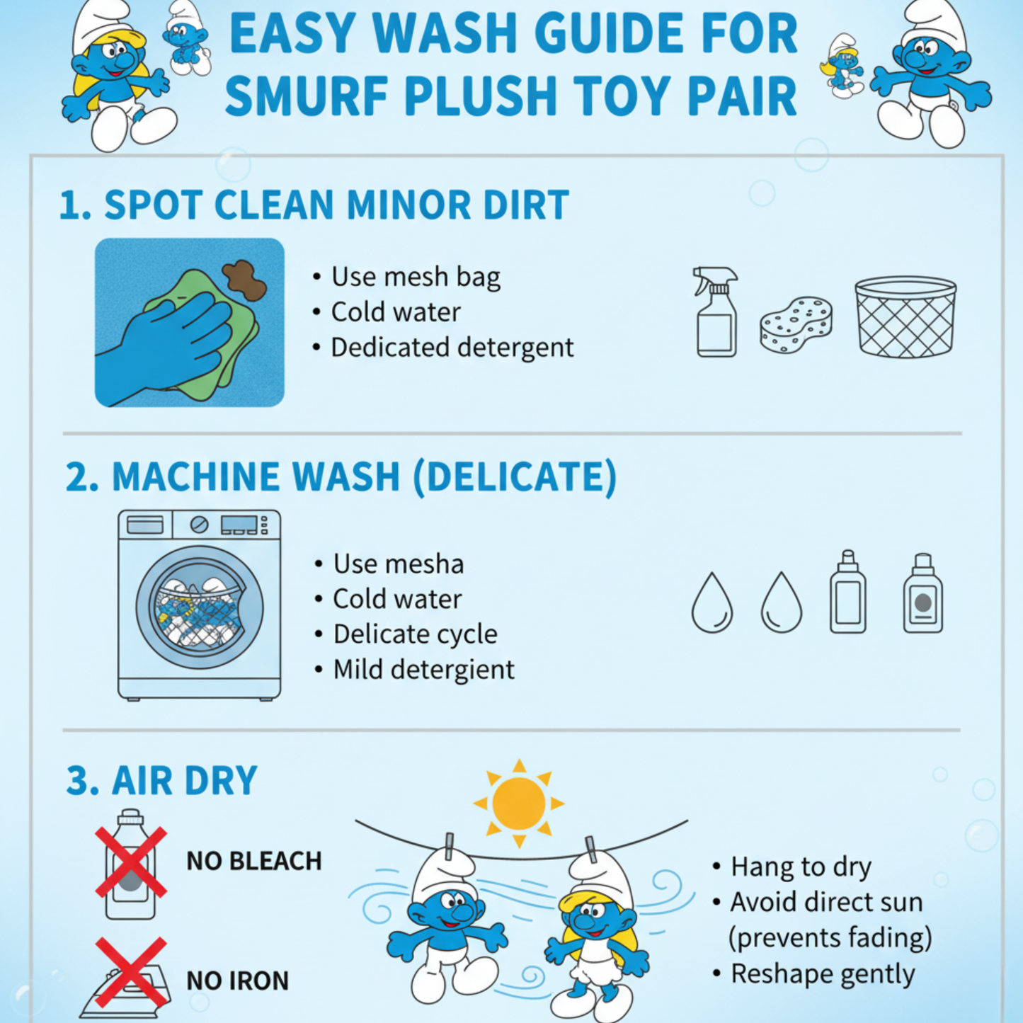 ADORABLE BLUE WHITE PLUSH TOY PAIR - 45CMS