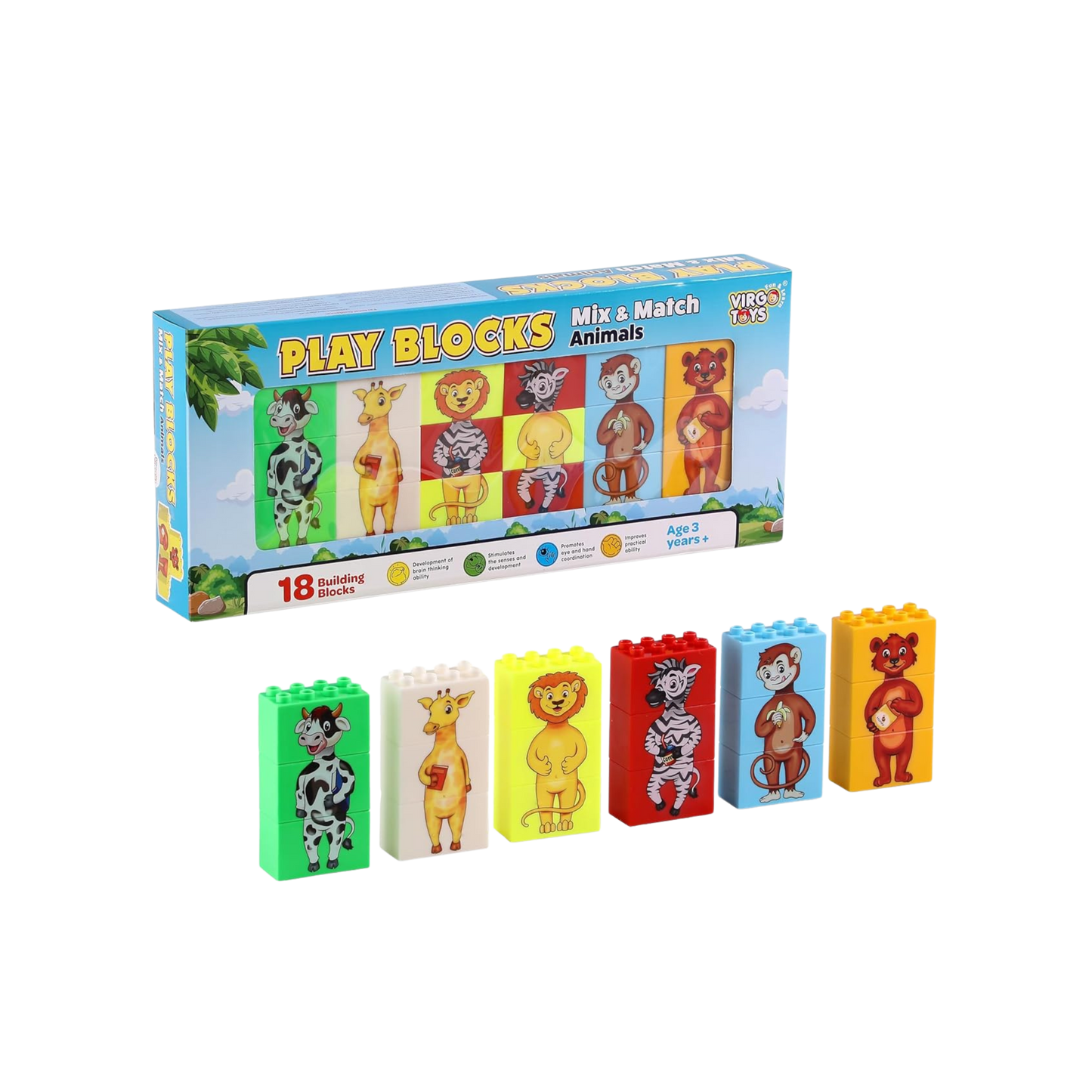 PLAY BLOCK MIX N MATCH ANIMALS
