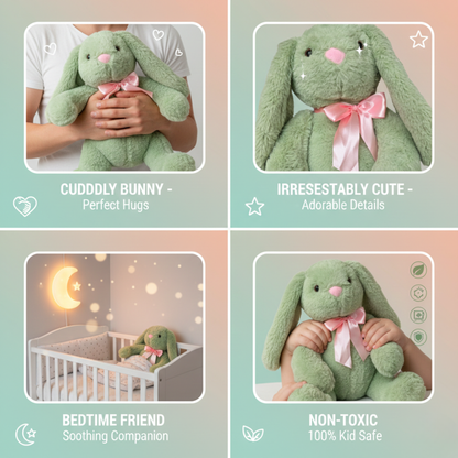 GREEN PLUSH BUNNY SOFT TOY - 36 CMS