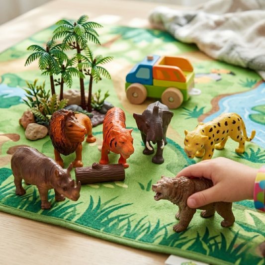 WILD JUNGLE ANIMALS FIGURES SET