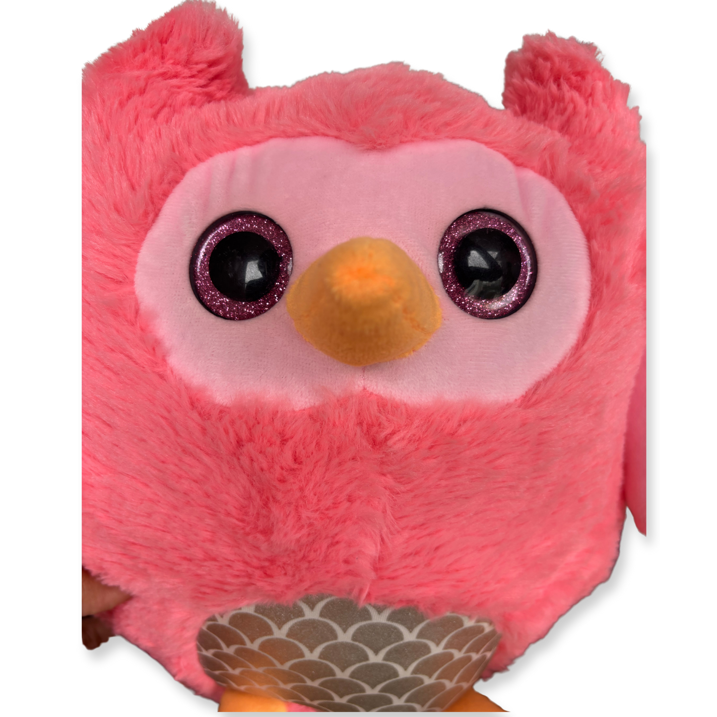 PINK OWL SOFT TOY - 35 CMS