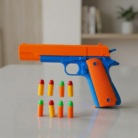 KIDS SOFT DART TOY GUN WITH FOAM BULLETS
