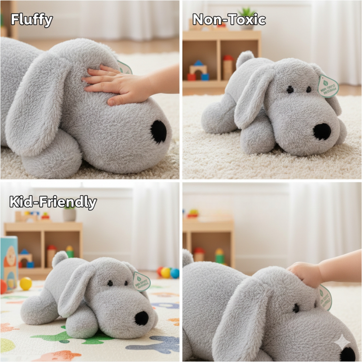 GREY FLOPPY DOG SOFT TOY – 40 CM
