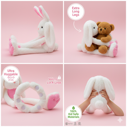 LONG LEGGED WHITE BUNNY SOFT TOY - 62 cm