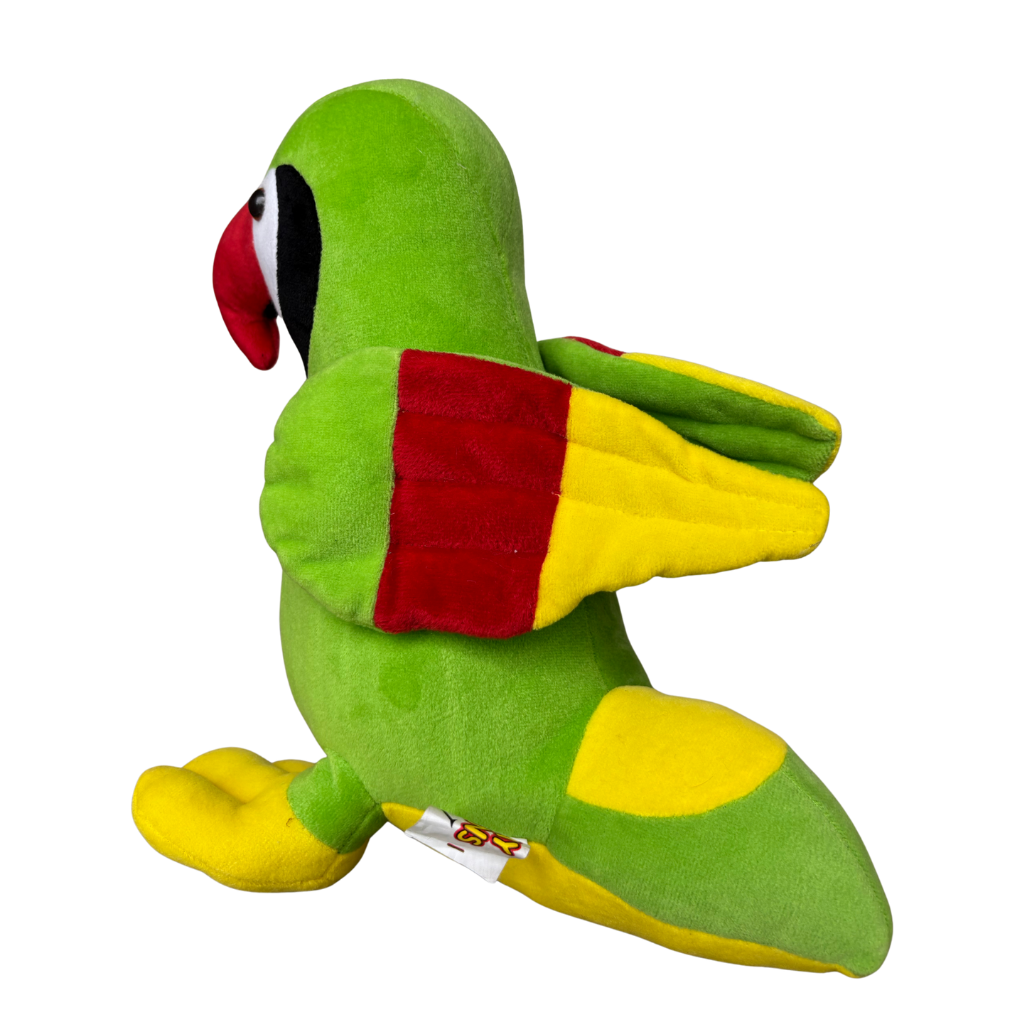 GREEN PARROT SOFT TOY WITH COLORFUL WINGS – 30 CM