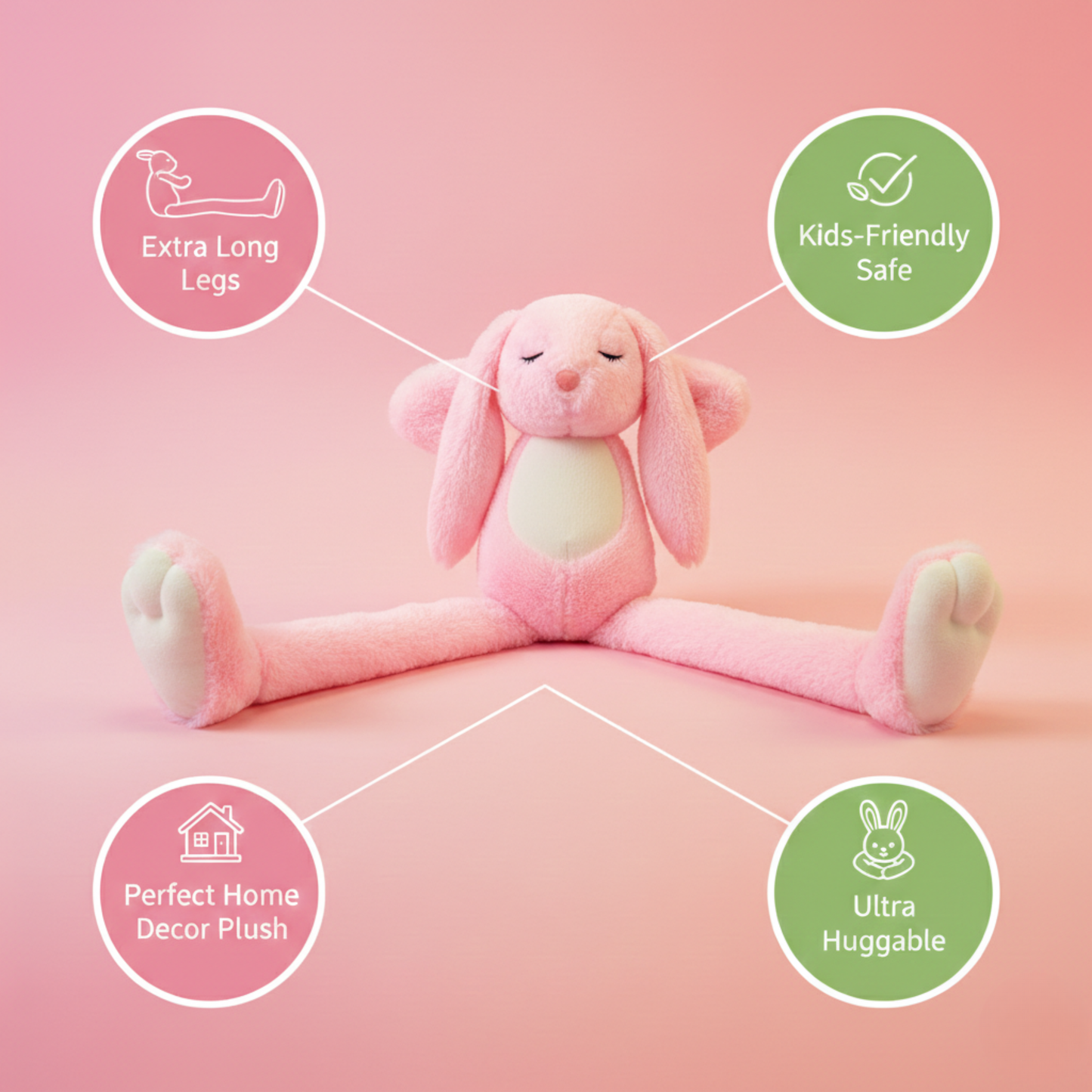 LONG LEGGED PINK BUNNY SOFT TOY – 62 CM
