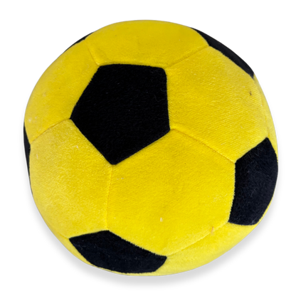 PLUSH SOCCER BALL TOY - YELLOW/BLACK