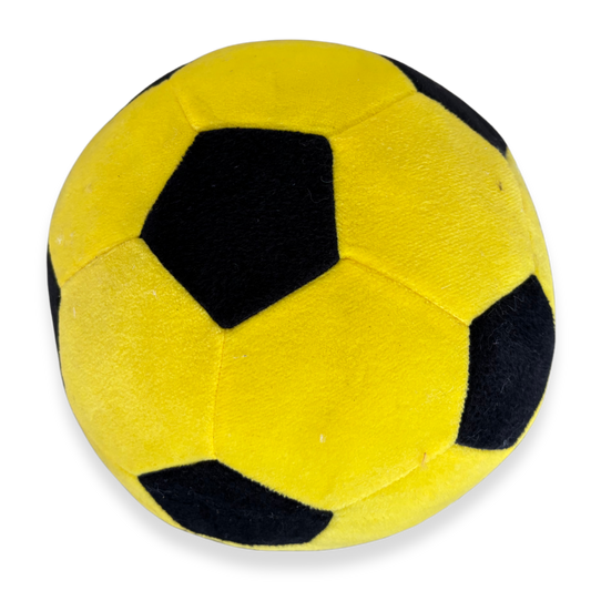 PLUSH SOCCER BALL TOY - YELLOW/BLACK