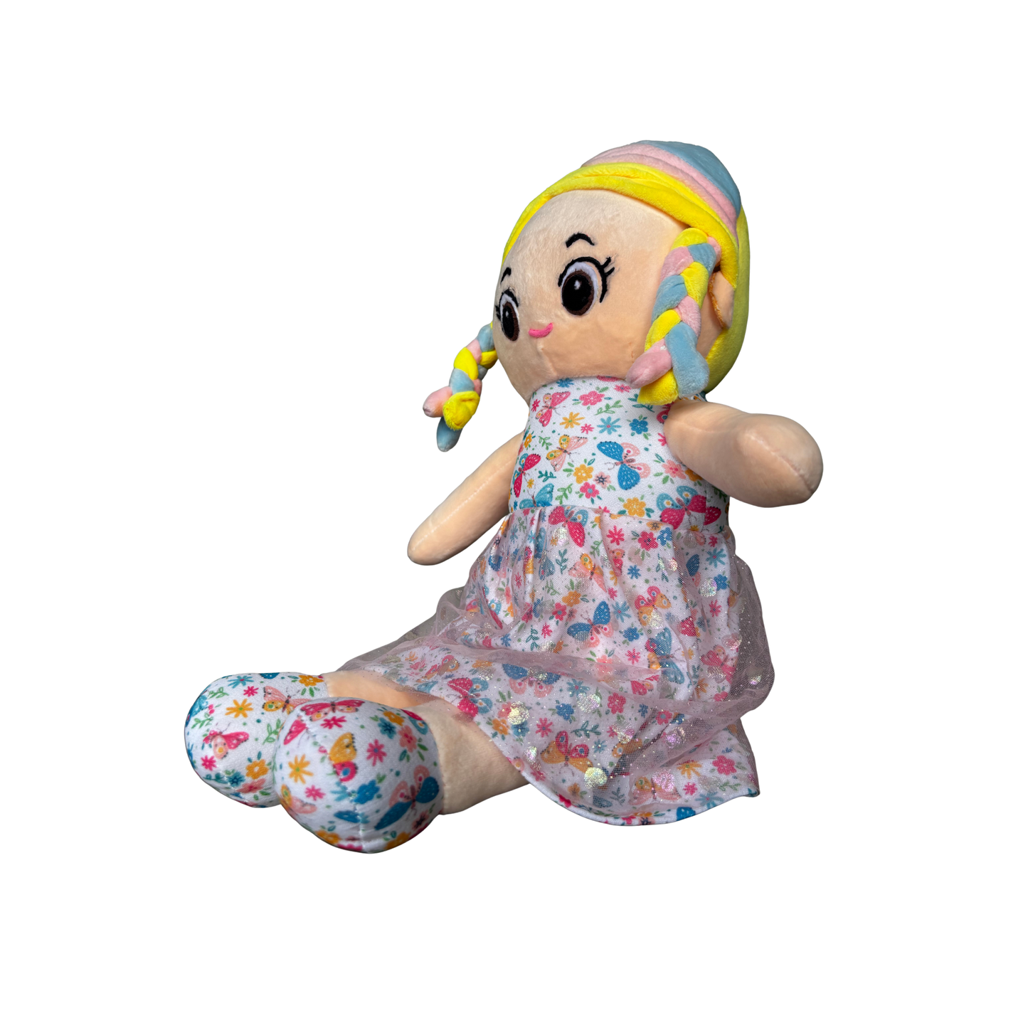 BUTTERFLY PRINT SOFT DOLL - 50 CMS