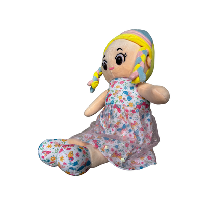 BUTTERFLY PRINT SOFT DOLL - 50 CMS