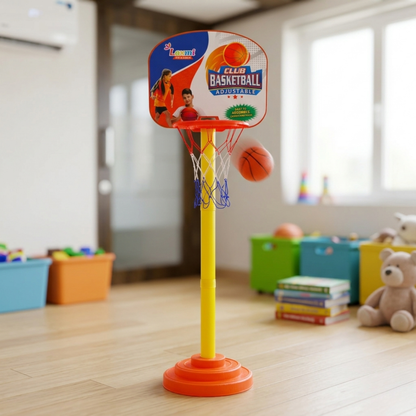 ADJUSTABLE KIDS BASKETBALL HOOP SET WITH BALL