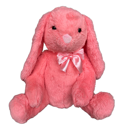PINK PLUSH BUNNY SOFT TOY WITH SATIN BOW – 36 CM