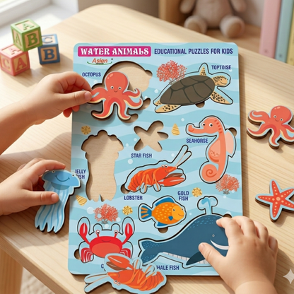 WATER ANIMALS WOODEN PUZZLE
