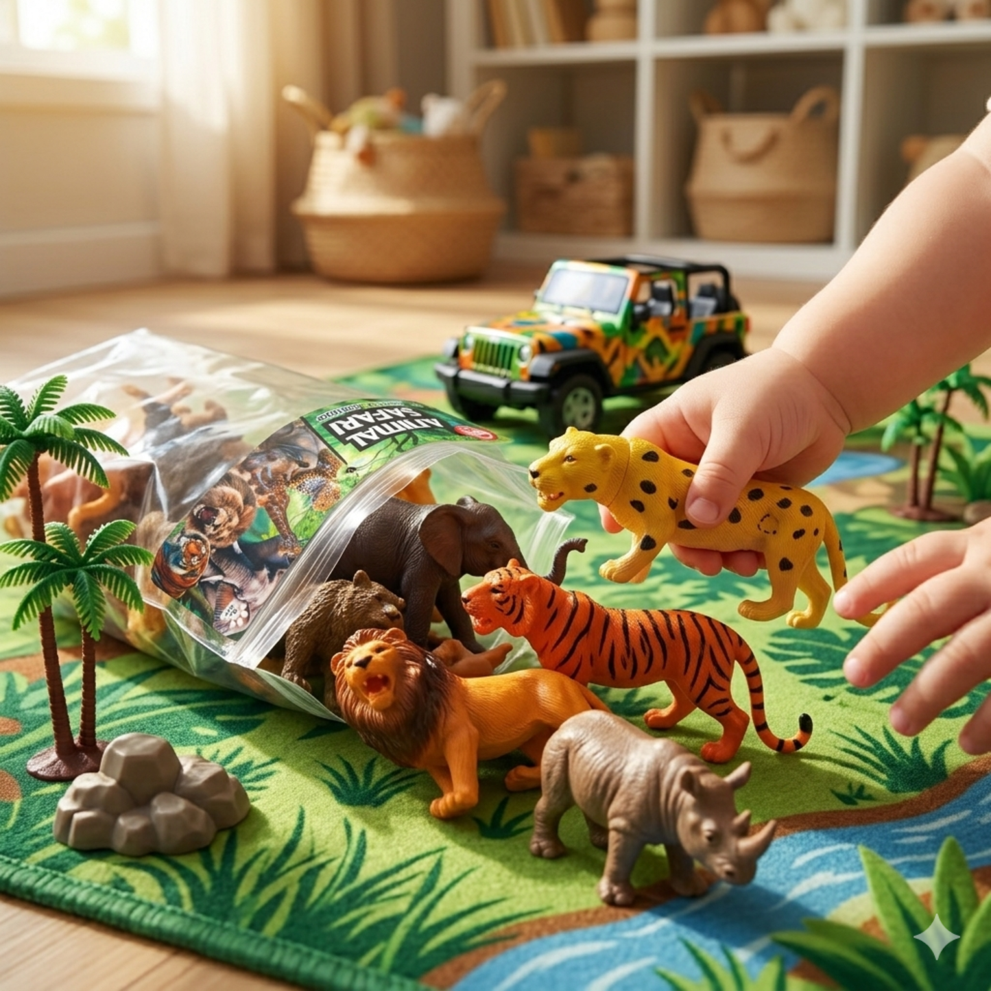 WILD JUNGLE ANIMALS FIGURES SET
