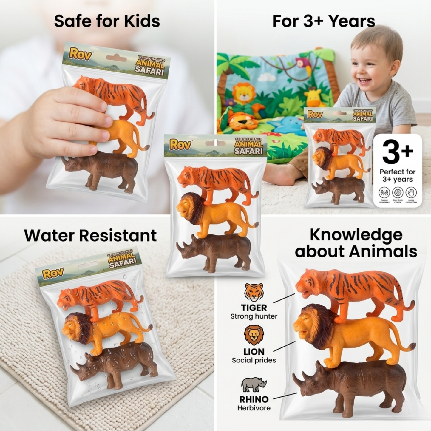 ANIMAL SAFARI TOY SET (PACK OF 3)