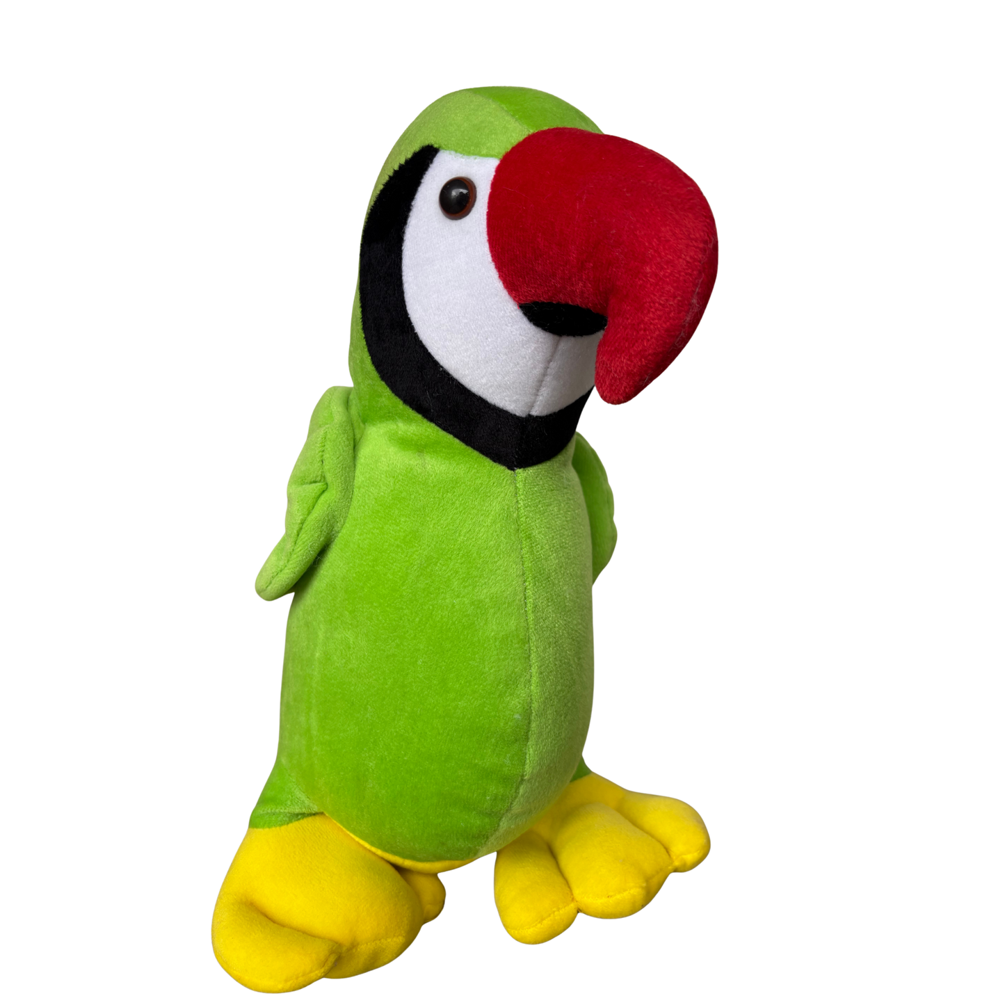 GREEN PARROT SOFT TOY WITH COLORFUL WINGS – 30 CM