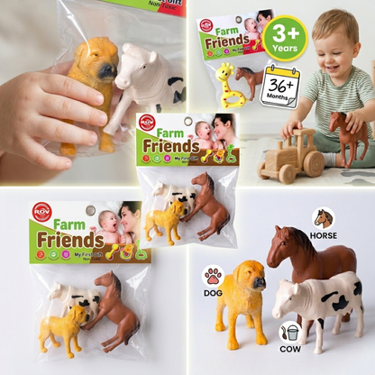 CUTE FARM ANIMAL TOY SET (PACK OF 3)