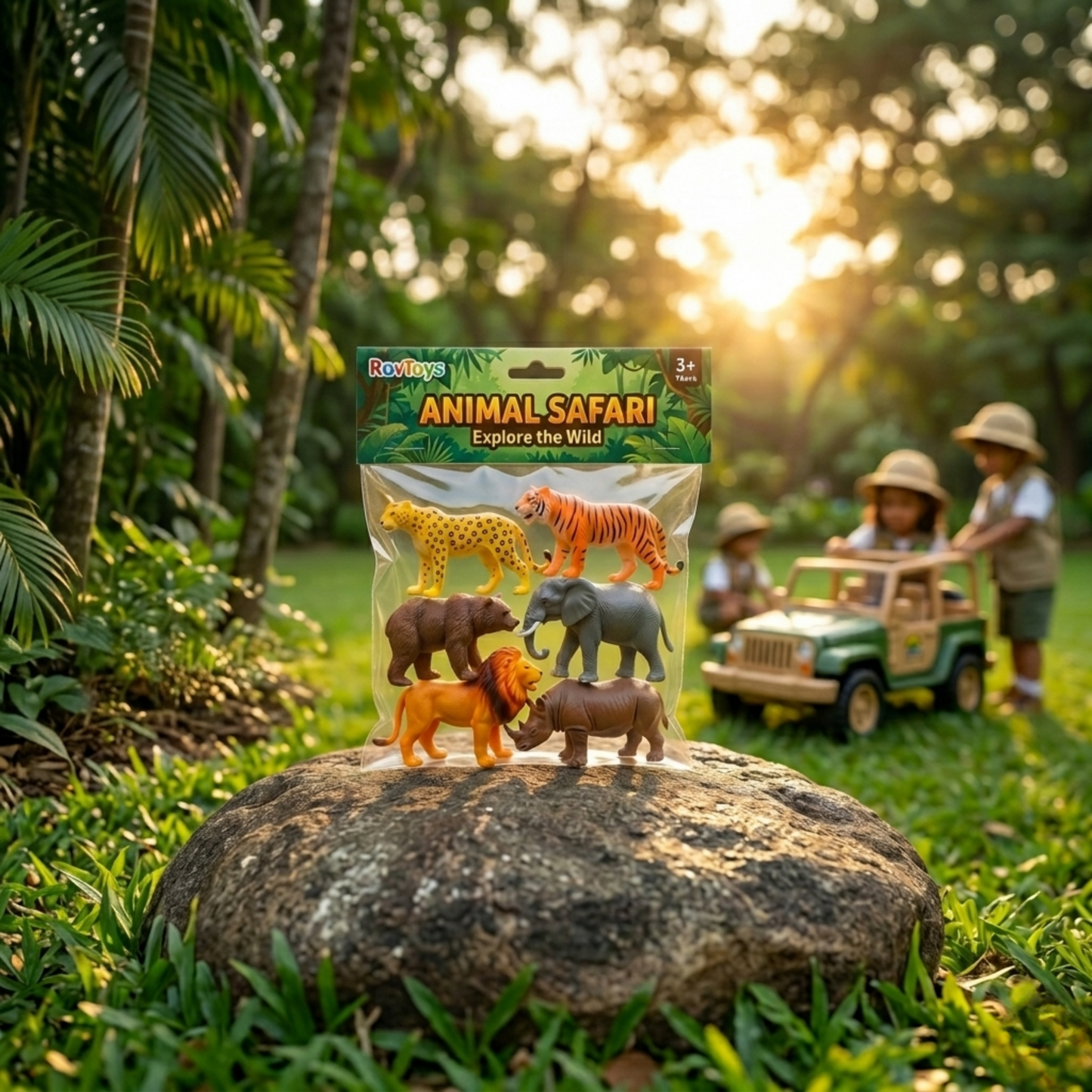 WILD JUNGLE ANIMALS FIGURES SET