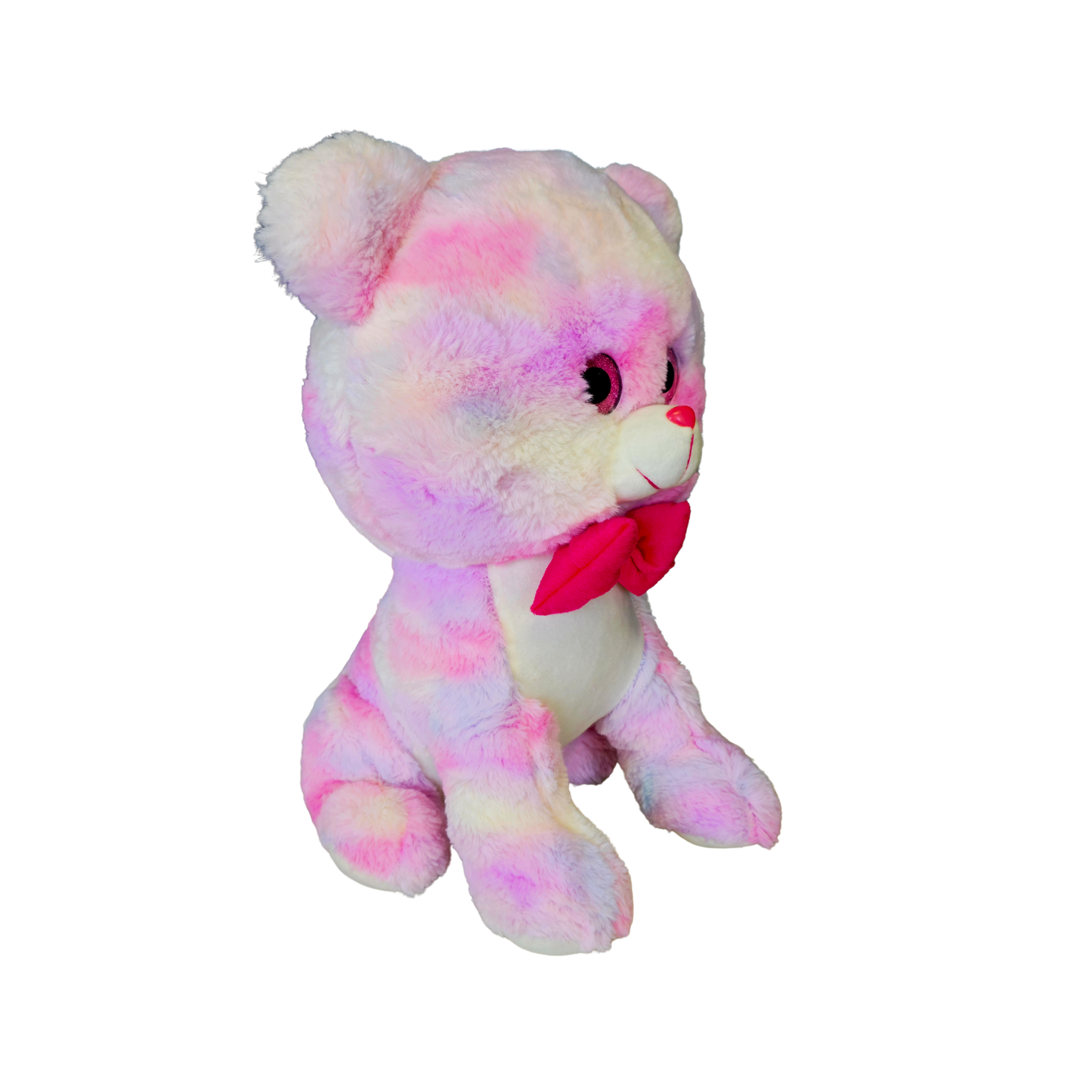 PASTEL MULTICOLOR TEDDY BEAR SOFT TOY WITH BOW – 38CM
