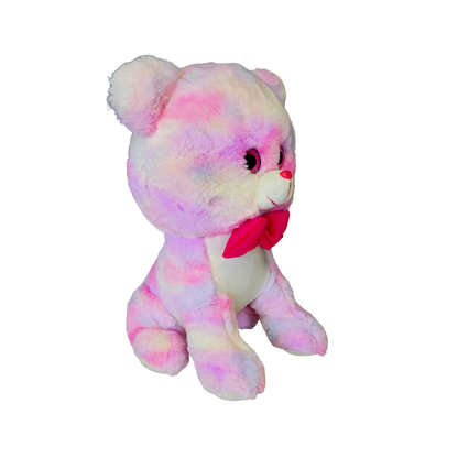 PASTEL MULTICOLOR TEDDY BEAR SOFT TOY WITH BOW – 38CM