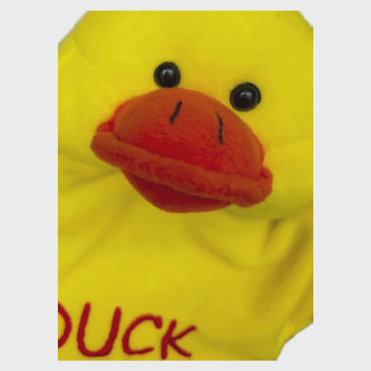 YELLOW DUCK HAND PUPPET SOFT TOY – 15 CM